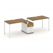 Concept Рабочая станция 2 места с 1 опорной тумбой CN.ORS-302 W Сандал Янтарный/Белый Бриллиант/Мета