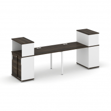 Concept Рабочая станция с опорными шкафом-купе с надставкой низ. CN.ORS-237 W Дуб Мали/Белый Бриллиа