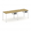 Concept Рабочая станция односторонняя с подвес. тумбами 2 места CN.ORS-102 Дуб Винченцо/Белый Брилли