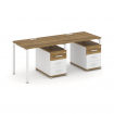 Concept Рабочая станция 2 места с 2 опорными тумбами CN.ORS-309 W Сандал Янтарный/Белый Бриллиант/Ме