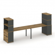 Concept Рабочая станция с опорными распаш. шкафами с надставкой выс. CN.ORS-229 A Сандал Янтарный/Ан