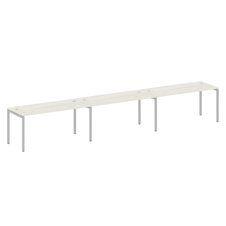 Metal System Quattro Рабочая станция на 3 места на П-образном м/к 40БП.СМ-3.4 Дуб Наварра/Металл Сер