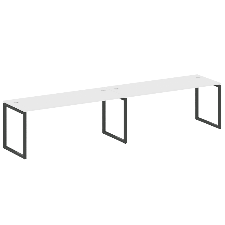 Metal System Quattro Рабочая станция на 2 места на О-образном м/к 40БО.СМ-2.5 Белый/Металл Антрацит