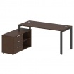 Metal System Рабочая станция с тумбой на П-образном м/к БП.РС-СТС-2.4 (L) Венге Цаво/Металл Антрацит