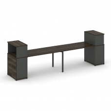 Concept Рабочая станция с опорными распаш. шкафами с надставкой низ. CN.ORS-228 A Дуб Мали/Антрацит/