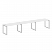 Metal System Quattro Рабочая станция на 3 места на О-образном м/к 50БО.СМ-3.3 Белый/Металл Серый 420