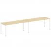 Metal System Рабочая станция на 2 места на П-образном м/к БП.СМ-2.5 Акация Лорка/Металл Белый 3600*7
