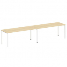 Metal System Рабочая станция на 2 места на П-образном м/к БП.СМ-2.5 Акация Лорка/Металл Белый 3600*7