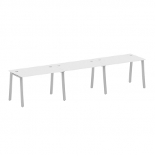Metal System Рабочая станция на 3 места на А-образном м/к БА.СМ-3.2 Белый/Металл Серый 3600*720*750