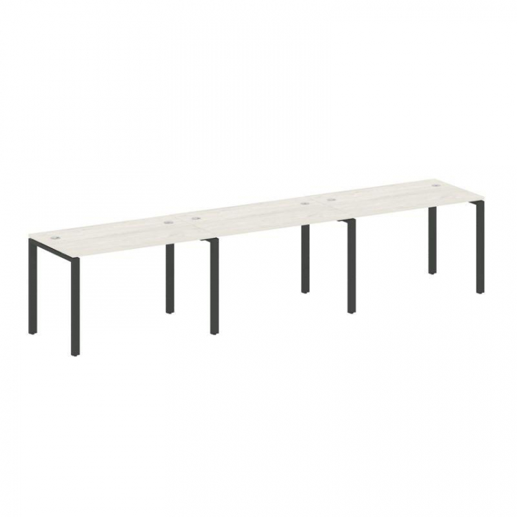 Metal System Рабочая станция на 3 места на П-образном м/к БП.СМ-3.2 Дуб Наварра/Металл Антрацит 3600