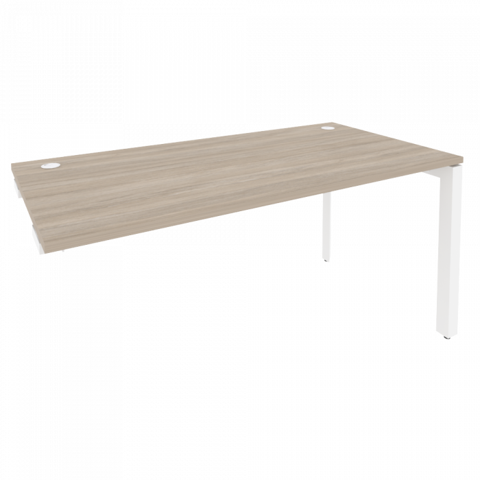 Onix Стол-приставка на П-образном м/к к опорным элементам O.MP-SPR-4.8 Дуб Аттик/Металл Белый 1580*8