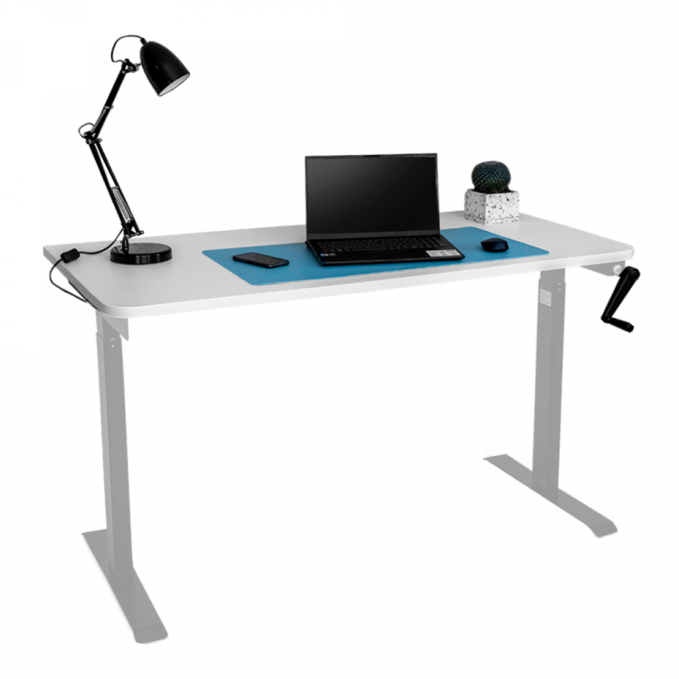 Стол с регулировкой высоты механический LuxAlto LA-T33-M1 серый/белый ЛДСП 120*70*2.5