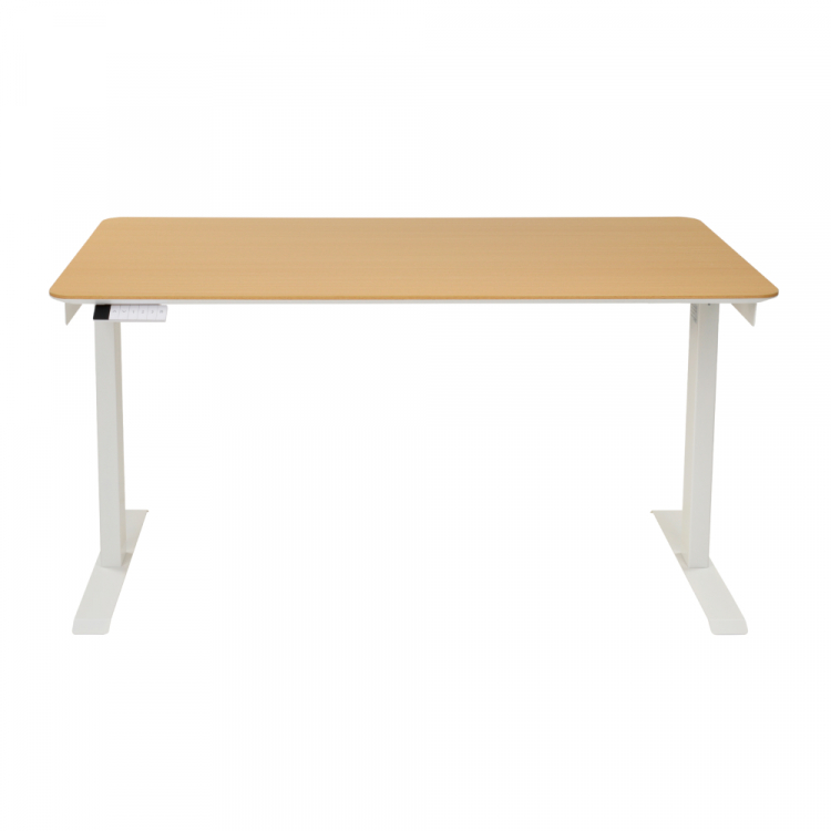 Стол с регулировкой высоты электрический LuxAlto LA-T33-2AR2 белый/бук акулий нос 120*70*2.5