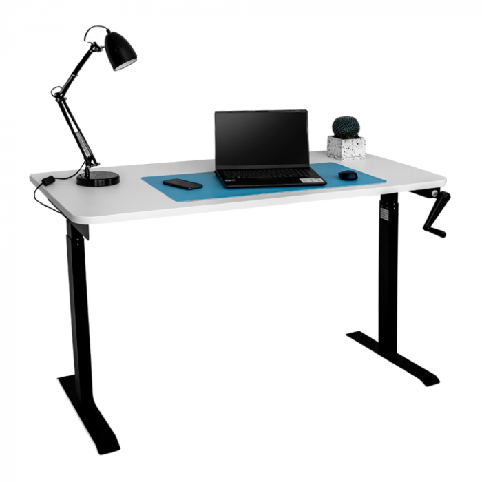 Стол с регулировкой высоты механический LuxAlto LA-T33-M1 черный/белый ЛДСП 120*60*2.5