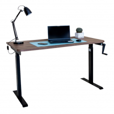 Стол с регулировкой высоты механический LuxAlto LA-T33-M1 черный/дуб коричневый ЛДСП 120*70*2.5