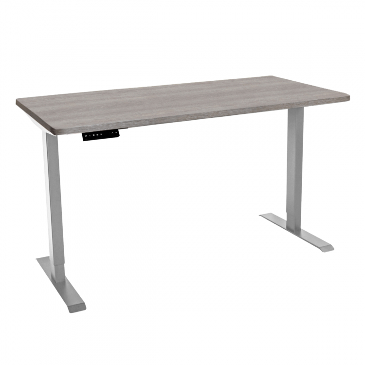 Стол с регулировкой высоты электрический LuxAlto LA-T33-2AR2 серый/дуб бежево-серый 140*80*2.5