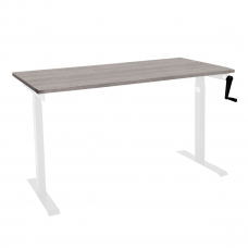 Стол с регулировкой высоты механический LuxAlto LA-T33-M1 белый/дуб бежево-серый ЛДСП 140*60*2.5