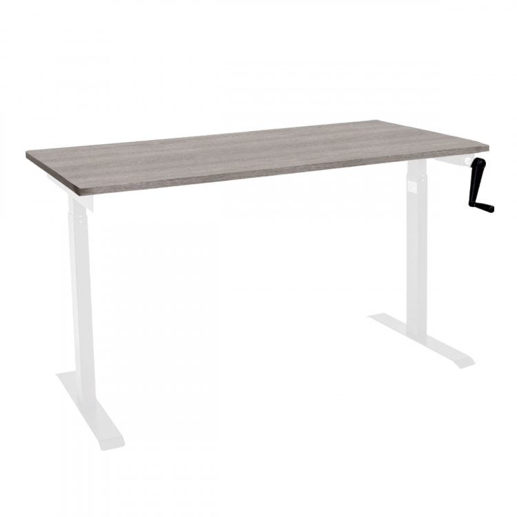 Стол с регулировкой высоты механический LuxAlto LA-T33-M1 белый/дуб бежево-серый ЛДСП 140*60*2.5