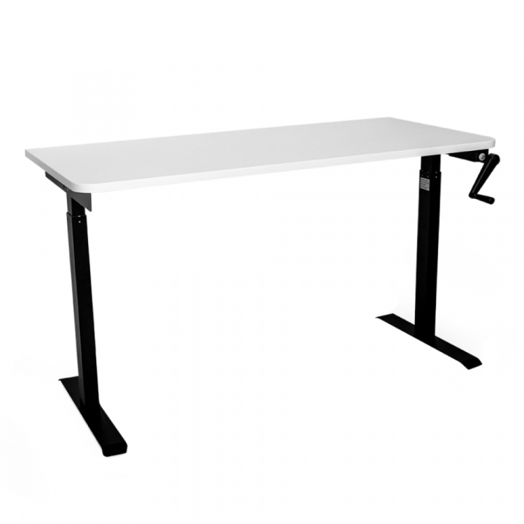 Стол с регулировкой высоты механический LuxAlto LA-T33-M1 черный/белый ЛДСП 140*60*2.5