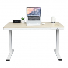 Стол с электроприводом LA-T33-E4A (МДФ белый дуб, белое), высота 70-120 см, столешница 120*60 см