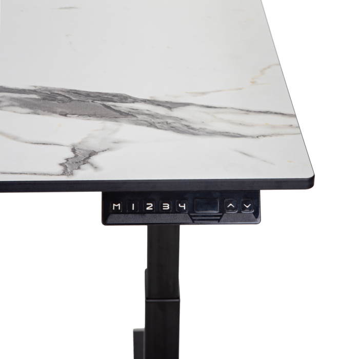 Стол-трансформер регулируемый с аккумулятором LuxAlto LA-H33-2A3LA LOW черный/мрамор HPL 140*85*1,2