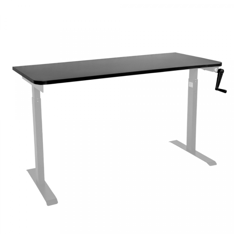 Стол с регулировкой высоты механический LuxAlto LA-T33-M1 серый/черный ЛДСП 140*70*2.5