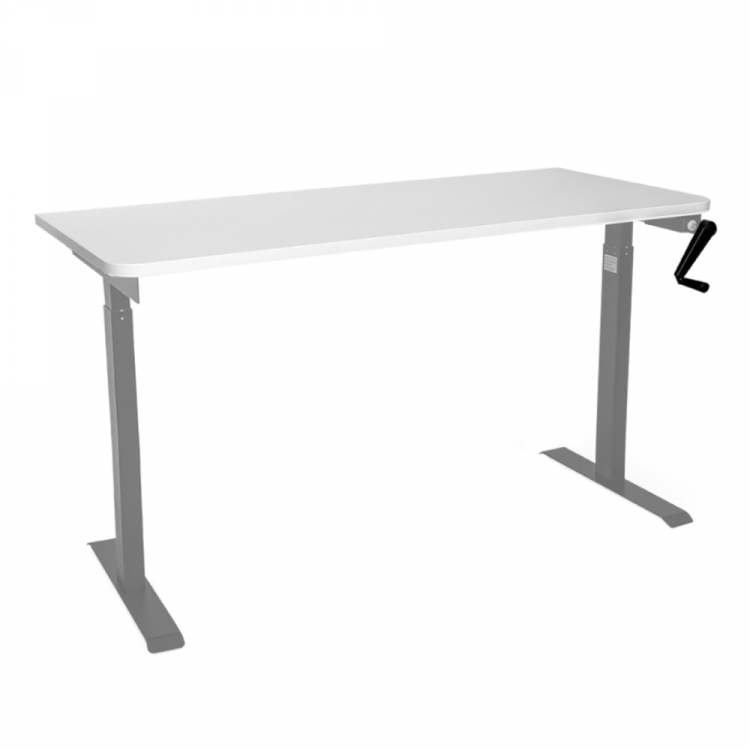 Стол с регулировкой высоты механический LuxAlto LA-T33-M1 серый/белый ЛДСП 120*70*2.5