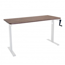 Стол с регулировкой высоты механический LuxAlto LA-T33-M1 белый/дуб коричневый ЛДСП 135*70*2.5