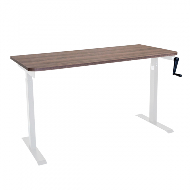 Стол с регулировкой высоты механический LuxAlto LA-T33-M1 белый/дуб коричневый ЛДСП 135*70*2.5