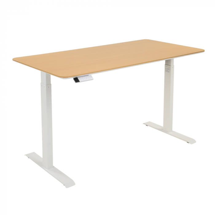 Стол с регулировкой высоты электрический LuxAlto LA-T33-2AR2 белый/с угловым скосом ЛДСП 120*60*2.5