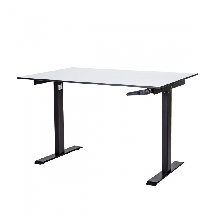 Стол регулируемый механический LuxAlto LA-H33-M1 черный/мрамор HPL 120*80*1,2