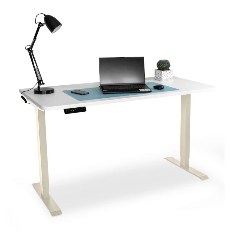 Стол с регулировкой высоты электрический LuxAlto LA-T33-2AR2 слоновая кость/белый ЛДСП 160*80*2.5