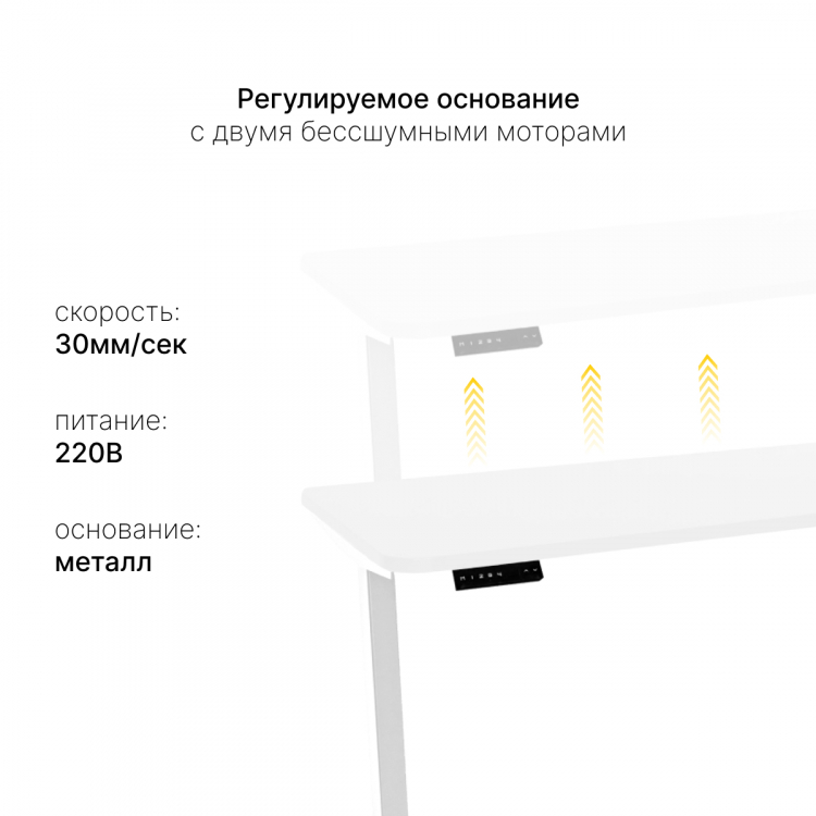 Стол с регулировкой высоты электрический LuxAlto LA-T33-2AR2 белый/белый ЛДСП 160*80*2.5