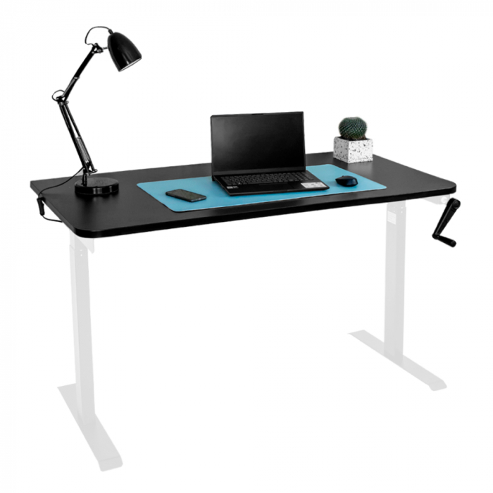 Стол с регулировкой высоты механический LuxAlto LA-T33-M1 белый/черный ЛДСП 140*60*2.5