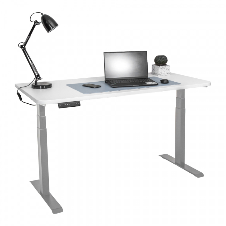 Стол с регулировкой высоты электрический LuxAlto LA-T33-2A3 серый/белый ЛДСП 120*70*2.5