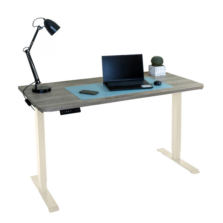 Стол с регулировкой высоты электрический LuxAlto LA-T33-2AR2 слоновая кость/серо-беж ЛДСП 120*60*2.5