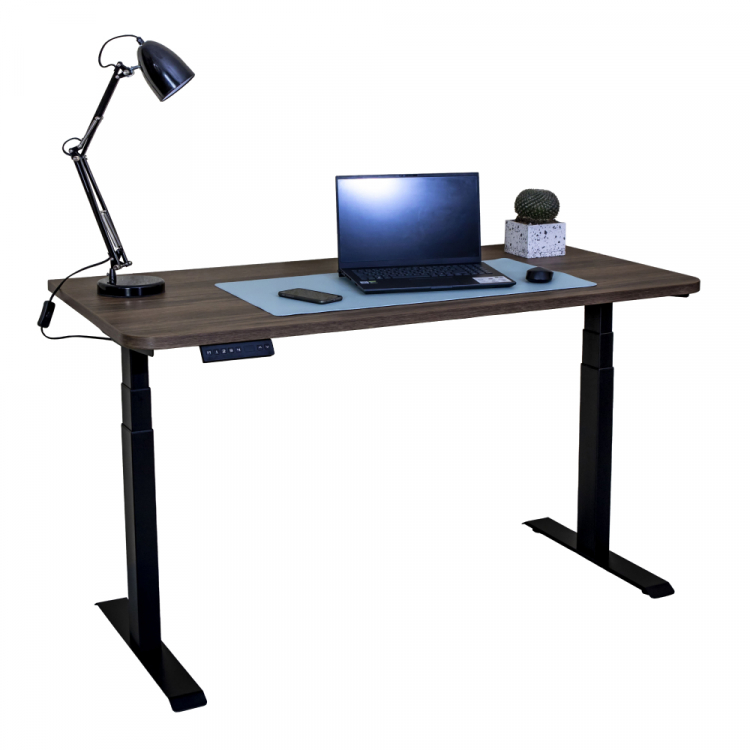 Стол с регулировкой высоты электрический LuxAlto LA-T33-2A3 черный/дуб коричневый ЛДСП 140*60*2.5