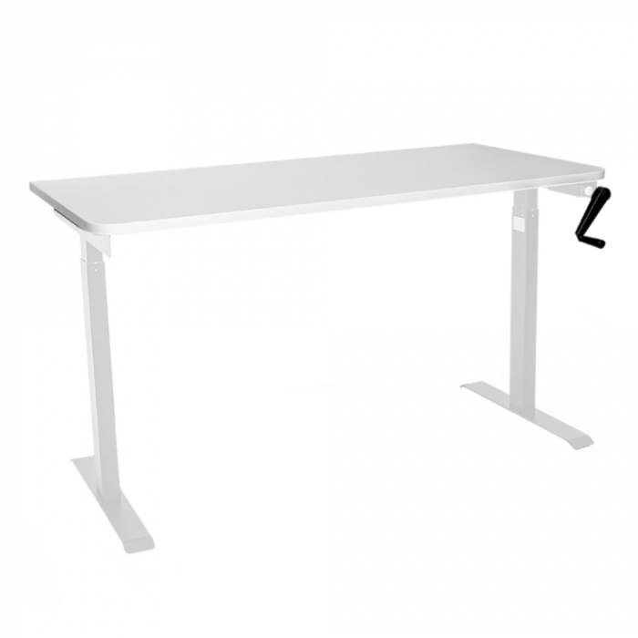 Стол с регулировкой высоты механический LuxAlto LA-T33-M1 белый/белый ЛДСП 140*60*2.5