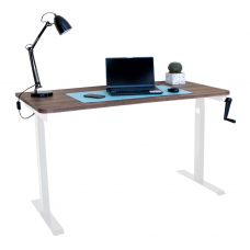 Стол с регулировкой высоты механический LuxAlto LA-T33-M1 белый/дуб коричневый ЛДСП 160*70*2.5