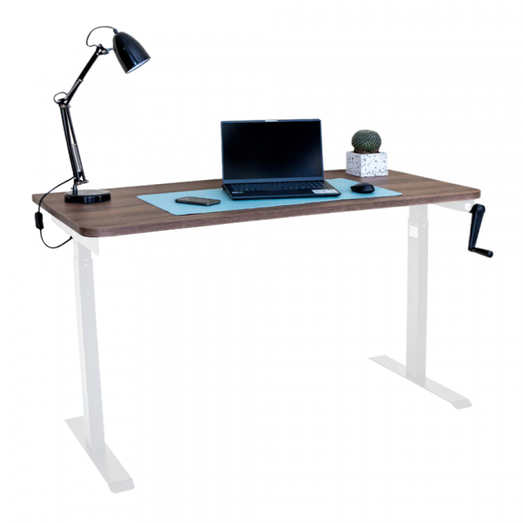 Стол с регулировкой высоты механический LuxAlto LA-T33-M1 белый/дуб коричневый ЛДСП 160*70*2.5