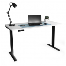 Стол с регулировкой высоты электрический LuxAlto LA-T33-2AR2 черный/белый ЛДСП 140*70*2.5, с колесам