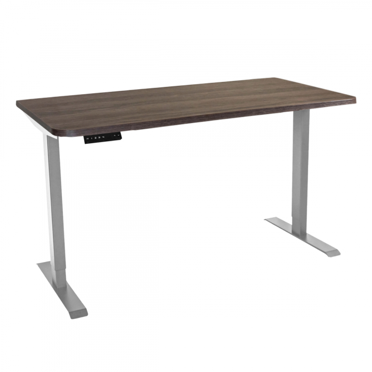 Стол с регулировкой высоты электрический LuxAlto LA-T33-2AR2 серый/дуб коричневый 135*70*2.5