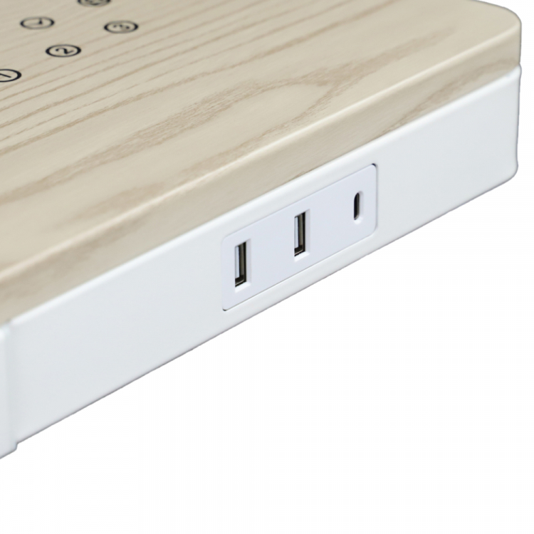 Стол с электроприводом LA-T33-E4A (МДФ белый дуб, белое), высота 70-120 см, столешница 120*60 см