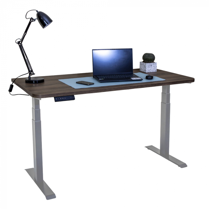 Стол с регулировкой высоты электрический LuxAlto LA-T33-2A3 серый/дуб коричневый ЛДСП 140*60*2.5