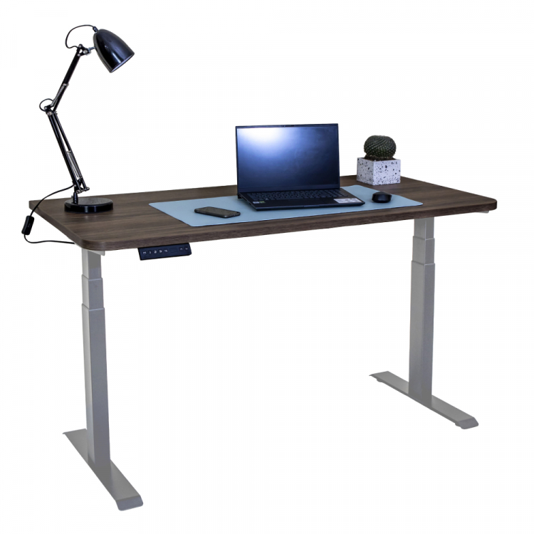 Стол с регулировкой высоты электрический LuxAlto LA-T33-2A3 серый/дуб коричневый ЛДСП 120*60*2.5