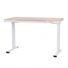 Стол с электроприводом LA-T33-E4A (МДФ молочный дуб, белое), высота 70-120 см, столешница 120*60 см