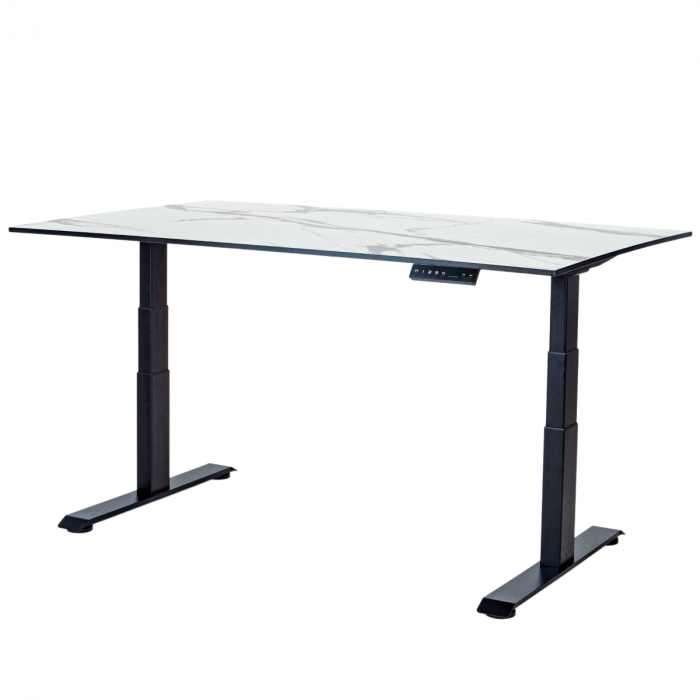 Стол-трансформер регулируемый с аккумулятором LuxAlto LA-H33-2A3LA LOW черный/мрамор HPL 140*85*1,2