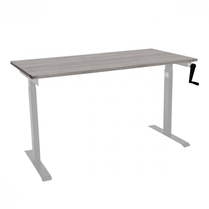 Стол с регулировкой высоты механический LuxAlto LA-T33-M1 серый/дуб бежево-серый ЛДСП 140*60*2.5