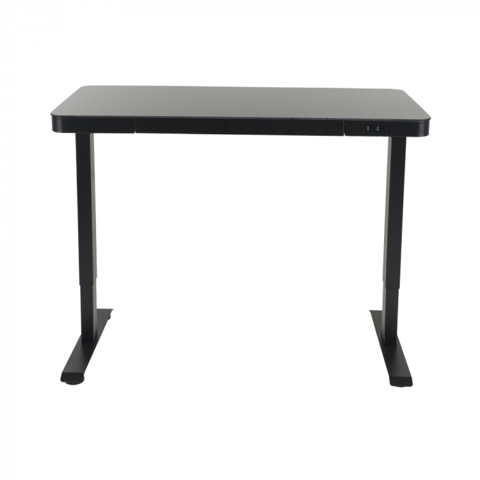 Стеклянный стол с электроприводом LA-T33-E4A (черный),высота 70-120 см, размер столешницы 120*60 см