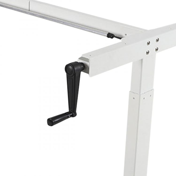 Стол с регулировкой высоты механический LuxAlto LA-T33-M1 белый/дуб бежево-серый ЛДСП 140*60*2.5